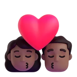 Emoji Bisou : femme, homme et peau mate sur Microsoft