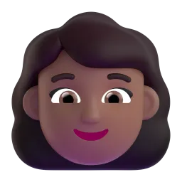 Frau: mitteldunkle Hautfarbe-Emoji auf Microsoft