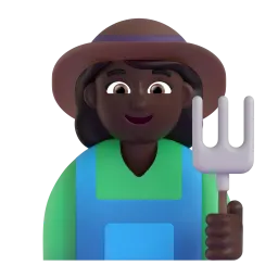 Woman Farmer: Dark Skin Tone emoji on Microsoft