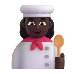 Woman Cook: Dark Skin Tone emoji on Microsoft