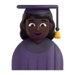 Woman Student: Dark Skin Tone emoji on Microsoft