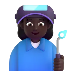 Woman Factory Worker: Dark Skin Tone emoji on Microsoft