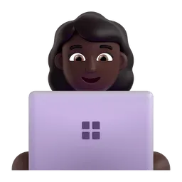 Woman Technologist: Dark Skin Tone emoji on Microsoft