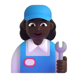 Microsoft üzerinde Kadın tamirci: koyu cilt tonu emojisi