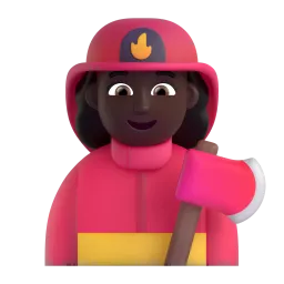 Woman Firefighter: Dark Skin Tone emoji on Microsoft