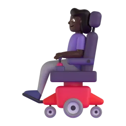 Woman in Motorized Wheelchair: Dark Skin Tone emoji on Microsoft