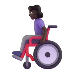 אימוג'י אישה בכסא גלגלים ידני: גוון עור כהה ב-Microsoft