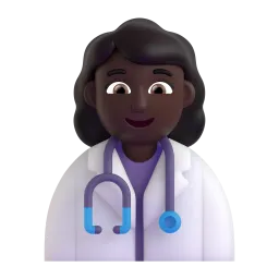 Gezondheidsmedewerkster: donkere huidskleur-emoji op Microsoft