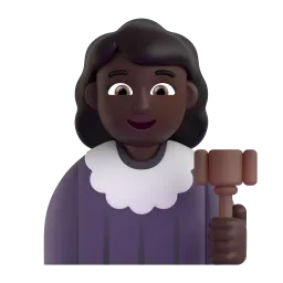 Woman Judge: Dark Skin Tone emoji on Microsoft