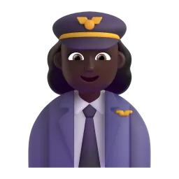 Emoji Pilote femme : peau foncée sur Microsoft