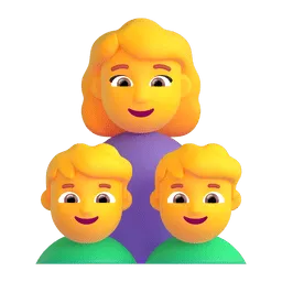 Family: Woman, Boy, Boy emoji on Microsoft