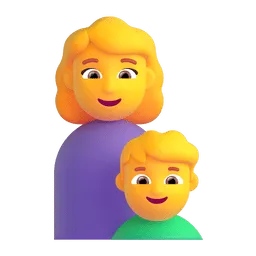 Family: Woman, Boy emoji on Microsoft