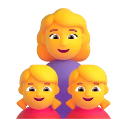 Family: Woman, Girl, Girl emoji on Microsoft