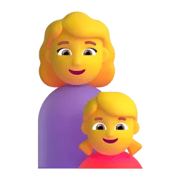 Family: Woman, Girl emoji on Microsoft