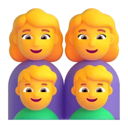 Microsoft での 家族: 女性 女性 男の子 男の子 絵文字