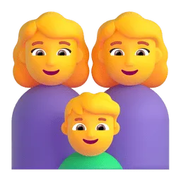 Family: Woman, Woman, Boy emoji on Microsoft