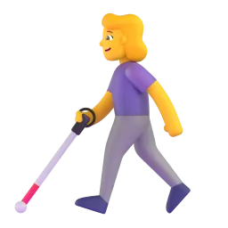 Emoji Donna con bastone bianco di orientamento su Microsoft
