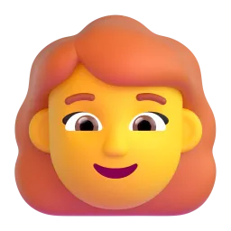 Emoji Perempuan: rambut merah pada Microsoft