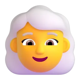 Woman: White Hair emoji on Microsoft