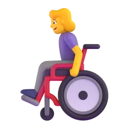 Frau in manuellem Rollstuhl-Emoji auf Microsoft