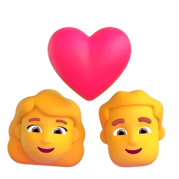 Emoji Coppia con cuore: donna e uomo su Microsoft