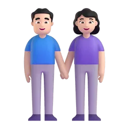 Woman and Man Holding Hands: Light Skin Tone emoji on Microsoft