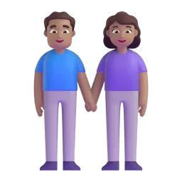 Emoji Lelaki dan wanita berpegangan tangan: ton kulit sederhana pada Microsoft