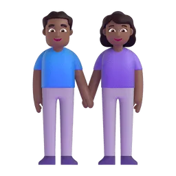 Woman and Man Holding Hands: Medium-Dark Skin Tone emoji on Microsoft