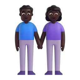 อีโมจิ ชาย-หญิงจับมือ: โทนผิวสีเข้ม บน Microsoft
