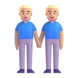 Emoji Dua lelaki berpegangan tangan: ton kulit sederhana cerah pada Microsoft