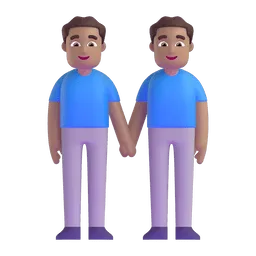 Emoji Due uomini che si tengono per mano: carnagione olivastra su Microsoft