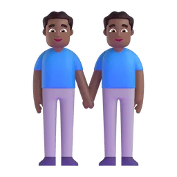 Men Holding Hands: Medium-Dark Skin Tone emoji on Microsoft