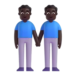 Emoji Due uomini che si tengono per mano: carnagione scura su Microsoft
