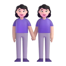 Women Holding Hands: Light Skin Tone emoji on Microsoft