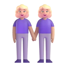 Emoji Dua wanita berpegangan tangan: ton kulit sederhana cerah pada Microsoft