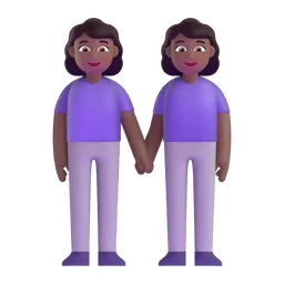 Emoji Deux femmes se tenant la main : peau mate sur Microsoft