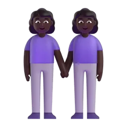 Emoji Dua wanita berpegangan tangan: ton kulit gelap pada Microsoft