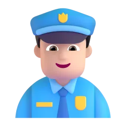Polizist: helle Hautfarbe-Emoji auf Microsoft