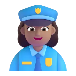 Polizistin: mittelhelle Hautfarbe-Emoji auf Microsoft