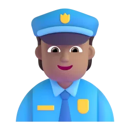 Polizist(in): mittelhelle Hautfarbe-Emoji auf Microsoft