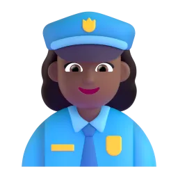 Politievrouw: donkergetinte huidskleur-emoji op Microsoft