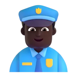 Man Police Officer: Dark Skin Tone emoji on Microsoft