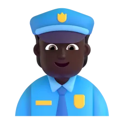 Police Officer: Dark Skin Tone emoji on Microsoft