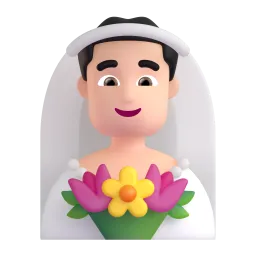 Mann mit Schleier: helle Hautfarbe-Emoji auf Microsoft