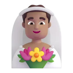 Mann mit Schleier: mittelhelle Hautfarbe-Emoji auf Microsoft