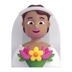 Person with Veil: Medium-Light Skin Tone emoji on Microsoft