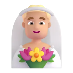 Microsoft üzerinde Duvaklı erkek: orta cilt tonu emojisi