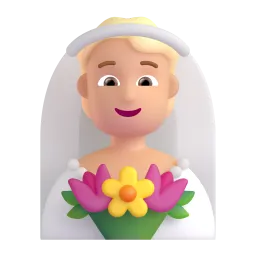 Microsoft üzerinde Duvaklı gelin: orta cilt tonu emojisi