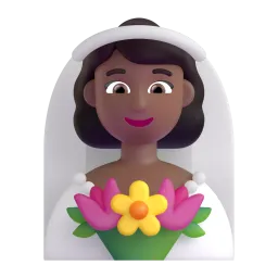 Frau mit Schleier: mitteldunkle Hautfarbe-Emoji auf Microsoft