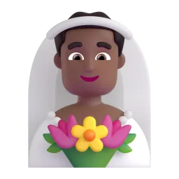 Man with Veil: Medium-Dark Skin Tone emoji on Microsoft